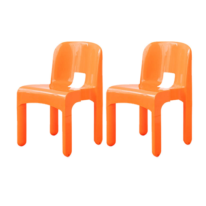 Plastic Open Back Dining Chair Stackable Side Chair for Dining Room Orange 2 Piece Set Clearhalo 'Dining Chairs' 'Dining Tables & Seating' 'dining_chair' 'furn' 'furn_dining_chair' 'Furniture' 'Kitchen & Dining Furniture' 6329624