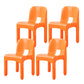 Plastic Open Back Dining Chair Stackable Side Chair for Dining Room Orange 4 Piece Set Clearhalo 'Dining Chairs' 'Dining Tables & Seating' 'dining_chair' 'furn' 'furn_dining_chair' 'Furniture' 'Kitchen & Dining Furniture' 6329627