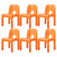 Plastic Open Back Dining Chair Stackable Side Chair for Dining Room Orange 6 Piece Set Clearhalo 'Dining Chairs' 'Dining Tables & Seating' 'dining_chair' 'furn' 'furn_dining_chair' 'Furniture' 'Kitchen & Dining Furniture' 6329628