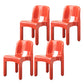 Plastic Open Back Dining Chair Stackable Side Chair for Dining Room Red 4 Piece Set Clearhalo 'Dining Chairs' 'Dining Tables & Seating' 'dining_chair' 'furn' 'furn_dining_chair' 'Furniture' 'Kitchen & Dining Furniture' 6329632