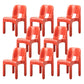 Plastic Open Back Dining Chair Stackable Side Chair for Dining Room Red 8 Piece Set Clearhalo 'Dining Chairs' 'Dining Tables & Seating' 'dining_chair' 'furn' 'furn_dining_chair' 'Furniture' 'Kitchen & Dining Furniture' 6329634