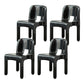 Plastic Open Back Dining Chair Stackable Side Chair for Dining Room Black 4 Piece Set Clearhalo 'Dining Chairs' 'Dining Tables & Seating' 'dining_chair' 'furn' 'furn_dining_chair' 'Furniture' 'Kitchen & Dining Furniture' 6329637