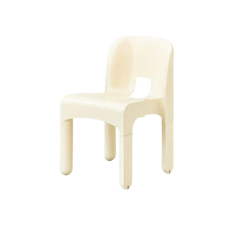 Plastic Open Back Dining Chair Stackable Side Chair for Dining Room Off-White 1 Piece Clearhalo 'Dining Chairs' 'Dining Tables & Seating' 'dining_chair' 'furn' 'furn_dining_chair' 'Furniture' 'Kitchen & Dining Furniture' 6329640