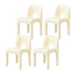 Plastic Open Back Dining Chair Stackable Side Chair for Dining Room Off-White 4 Piece Set Clearhalo 'Dining Chairs' 'Dining Tables & Seating' 'dining_chair' 'furn' 'furn_dining_chair' 'Furniture' 'Kitchen & Dining Furniture' 6329642