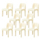 Plastic Open Back Dining Chair Stackable Side Chair for Dining Room Off-White 8 Piece Set Clearhalo 'Dining Chairs' 'Dining Tables & Seating' 'dining_chair' 'furn' 'furn_dining_chair' 'Furniture' 'Kitchen & Dining Furniture' 6329644