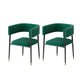 Glam Upholstered Dining Arm Chair Open Back Arm Chair for Dining Room Blackish Green 2 Piece Set Clearhalo 'Dining Chairs' 'Dining Tables & Seating' 'dining_chair' 'furn' 'furn_dining_chair' 'Furniture' 'Kitchen & Dining Furniture' 6329663