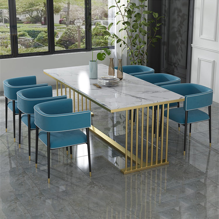 Glam Upholstered Dining Arm Chair Open Back Arm Chair for Dining Room Clearhalo 'Dining Chairs' 'Dining Tables & Seating' 'dining_chair' 'furn' 'furn_dining_chair' 'Furniture' 'Kitchen & Dining Furniture' 6329664