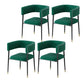 Glam Upholstered Dining Arm Chair Open Back Arm Chair for Dining Room Blackish Green 4 Piece Set Clearhalo 'Dining Chairs' 'Dining Tables & Seating' 'dining_chair' 'furn' 'furn_dining_chair' 'Furniture' 'Kitchen & Dining Furniture' 6329665