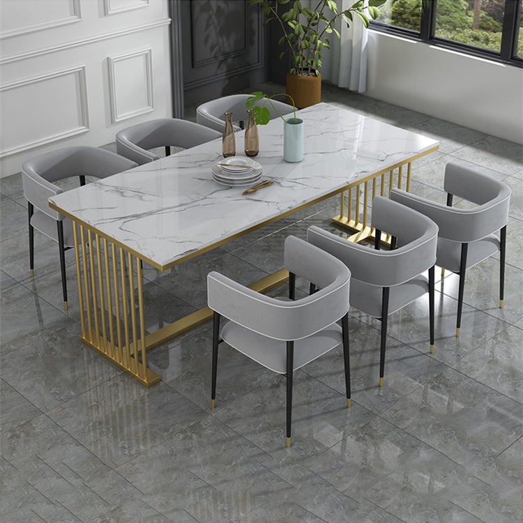 Glam Upholstered Dining Arm Chair Open Back Arm Chair for Dining Room Clearhalo 'Dining Chairs' 'Dining Tables & Seating' 'dining_chair' 'furn' 'furn_dining_chair' 'Furniture' 'Kitchen & Dining Furniture' 6329666