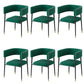 Glam Upholstered Dining Arm Chair Open Back Arm Chair for Dining Room Blackish Green 6 Piece Set Clearhalo 'Dining Chairs' 'Dining Tables & Seating' 'dining_chair' 'furn' 'furn_dining_chair' 'Furniture' 'Kitchen & Dining Furniture' 6329667