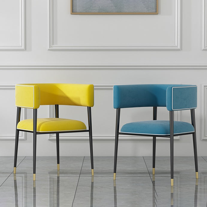 Glam Upholstered Dining Arm Chair Open Back Arm Chair for Dining Room Clearhalo 'Dining Chairs' 'Dining Tables & Seating' 'dining_chair' 'furn' 'furn_dining_chair' 'Furniture' 'Kitchen & Dining Furniture' 6329668