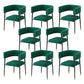 Glam Upholstered Dining Arm Chair Open Back Arm Chair for Dining Room Blackish Green 8 Piece Set Clearhalo 'Dining Chairs' 'Dining Tables & Seating' 'dining_chair' 'furn' 'furn_dining_chair' 'Furniture' 'Kitchen & Dining Furniture' 6329669