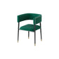 Glam Upholstered Dining Arm Chair Open Back Arm Chair for Dining Room Blackish Green 1 Piece Clearhalo 'Dining Chairs' 'Dining Tables & Seating' 'dining_chair' 'furn' 'furn_dining_chair' 'Furniture' 'Kitchen & Dining Furniture' 6329670
