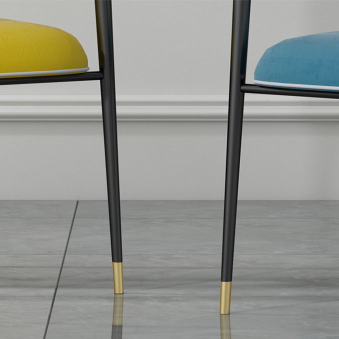 Glam Upholstered Dining Arm Chair Open Back Arm Chair for Dining Room Clearhalo 'Dining Chairs' 'Dining Tables & Seating' 'dining_chair' 'furn' 'furn_dining_chair' 'Furniture' 'Kitchen & Dining Furniture' 6329672