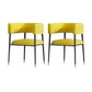 Glam Upholstered Dining Arm Chair Open Back Arm Chair for Dining Room Yellow 2 Piece Set Clearhalo 'Dining Chairs' 'Dining Tables & Seating' 'dining_chair' 'furn' 'furn_dining_chair' 'Furniture' 'Kitchen & Dining Furniture' 6329673
