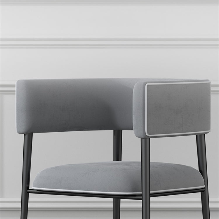 Glam Upholstered Dining Arm Chair Open Back Arm Chair for Dining Room Clearhalo 'Dining Chairs' 'Dining Tables & Seating' 'dining_chair' 'furn' 'furn_dining_chair' 'Furniture' 'Kitchen & Dining Furniture' 6329674