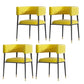 Glam Upholstered Dining Arm Chair Open Back Arm Chair for Dining Room Yellow 4 Piece Set Clearhalo 'Dining Chairs' 'Dining Tables & Seating' 'dining_chair' 'furn' 'furn_dining_chair' 'Furniture' 'Kitchen & Dining Furniture' 6329675