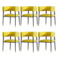 Glam Upholstered Dining Arm Chair Open Back Arm Chair for Dining Room Yellow 6 Piece Set Clearhalo 'Dining Chairs' 'Dining Tables & Seating' 'dining_chair' 'furn' 'furn_dining_chair' 'Furniture' 'Kitchen & Dining Furniture' 6329676