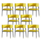 Glam Upholstered Dining Arm Chair Open Back Arm Chair for Dining Room Yellow 8 Piece Set Clearhalo 'Dining Chairs' 'Dining Tables & Seating' 'dining_chair' 'furn' 'furn_dining_chair' 'Furniture' 'Kitchen & Dining Furniture' 6329677