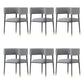 Glam Upholstered Dining Arm Chair Open Back Arm Chair for Dining Room Grey 6 Piece Set Clearhalo 'Dining Chairs' 'Dining Tables & Seating' 'dining_chair' 'furn' 'furn_dining_chair' 'Furniture' 'Kitchen & Dining Furniture' 6329681