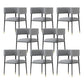 Glam Upholstered Dining Arm Chair Open Back Arm Chair for Dining Room Grey 8 Piece Set Clearhalo 'Dining Chairs' 'Dining Tables & Seating' 'dining_chair' 'furn' 'furn_dining_chair' 'Furniture' 'Kitchen & Dining Furniture' 6329682