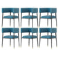 Glam Upholstered Dining Arm Chair Open Back Arm Chair for Dining Room Blue 6 Piece Set Clearhalo 'Dining Chairs' 'Dining Tables & Seating' 'dining_chair' 'furn' 'furn_dining_chair' 'Furniture' 'Kitchen & Dining Furniture' 6329686