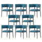 Glam Upholstered Dining Arm Chair Open Back Arm Chair for Dining Room Blue 8 Piece Set Clearhalo 'Dining Chairs' 'Dining Tables & Seating' 'dining_chair' 'furn' 'furn_dining_chair' 'Furniture' 'Kitchen & Dining Furniture' 6329687