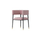 Glam Upholstered Dining Arm Chair Open Back Arm Chair for Dining Room Pink 1 Piece Clearhalo 'Dining Chairs' 'Dining Tables & Seating' 'dining_chair' 'furn' 'furn_dining_chair' 'Furniture' 'Kitchen & Dining Furniture' 6329688