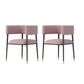 Glam Upholstered Dining Arm Chair Open Back Arm Chair for Dining Room Pink 2 Piece Set Clearhalo 'Dining Chairs' 'Dining Tables & Seating' 'dining_chair' 'furn' 'furn_dining_chair' 'Furniture' 'Kitchen & Dining Furniture' 6329689