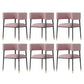 Glam Upholstered Dining Arm Chair Open Back Arm Chair for Dining Room Pink 6 Piece Set Clearhalo 'Dining Chairs' 'Dining Tables & Seating' 'dining_chair' 'furn' 'furn_dining_chair' 'Furniture' 'Kitchen & Dining Furniture' 6329691