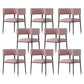 Glam Upholstered Dining Arm Chair Open Back Arm Chair for Dining Room Pink 8 Piece Set Clearhalo 'Dining Chairs' 'Dining Tables & Seating' 'dining_chair' 'furn' 'furn_dining_chair' 'Furniture' 'Kitchen & Dining Furniture' 6329692