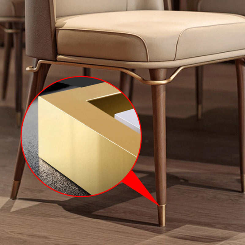 Sedie da pranzo in stile glam in stile sedie laterali imbottite con gambe in legno