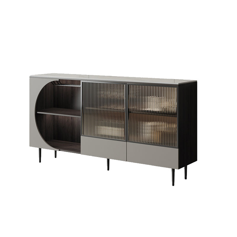 Armoires à buffet de haut blanc glamour portes en verre buffet pour le salon