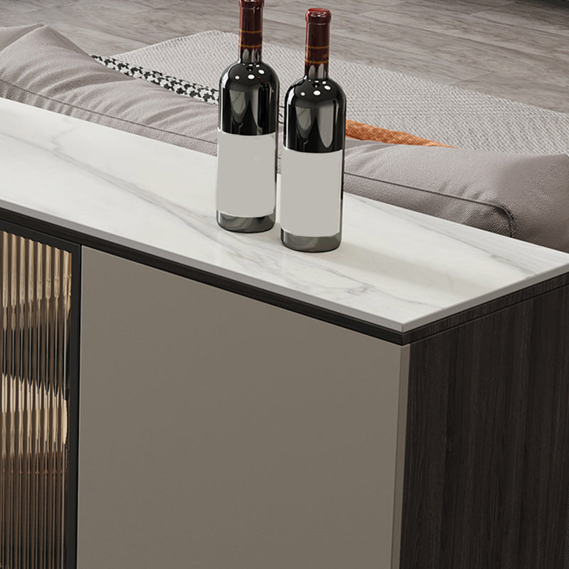 Armoires à buffet de haut blanc glamour portes en verre buffet pour le salon