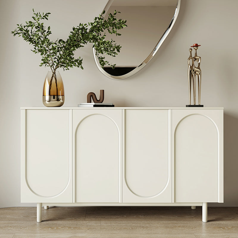 Table du buffet de porte de crédinza en bois blanc avec étagères réglables