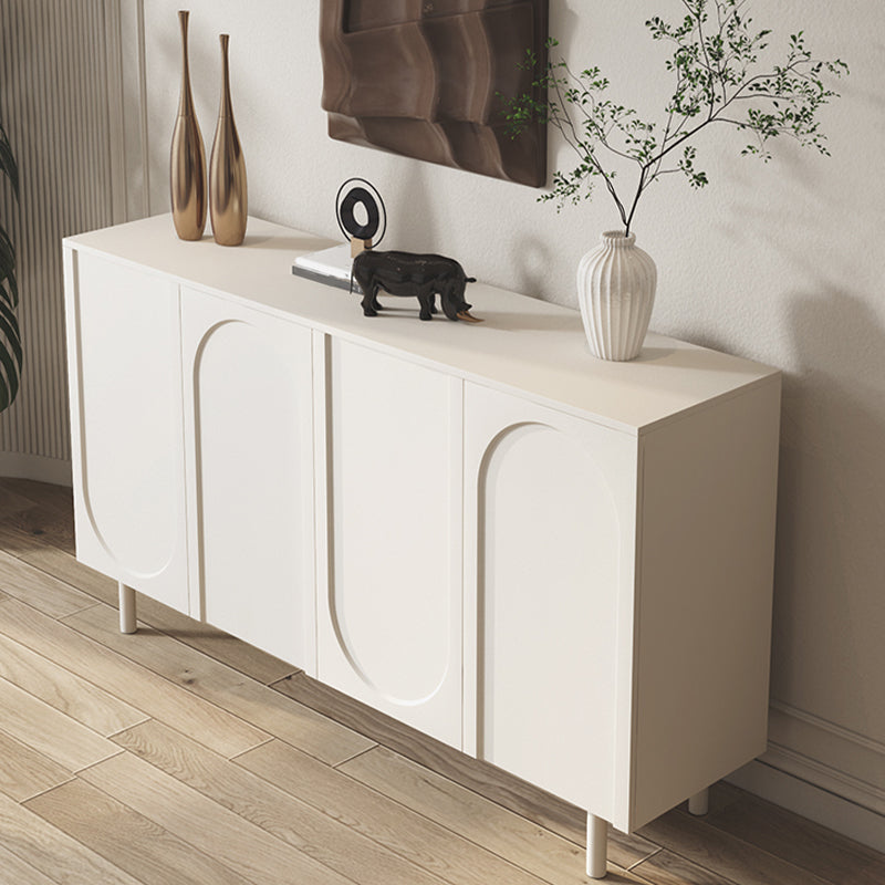 Table du buffet de porte de crédinza en bois blanc avec étagères réglables