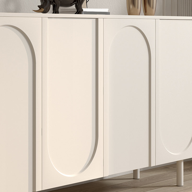 Table du buffet de porte de crédinza en bois blanc avec étagères réglables