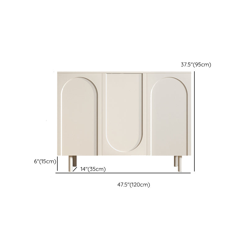 Table du buffet de porte de crédinza en bois blanc avec étagères réglables