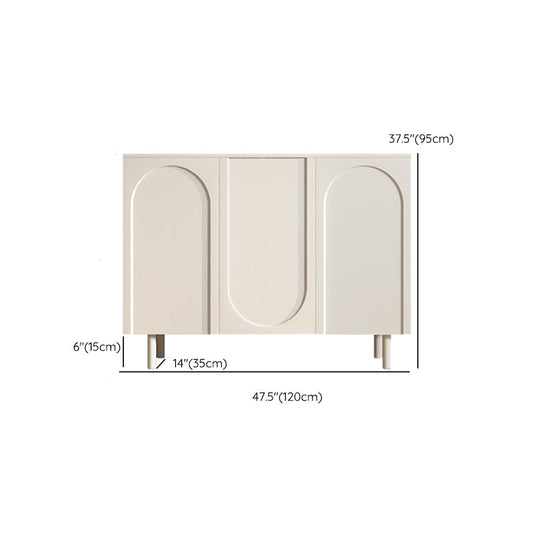 Tavolo da sideboard di credenza in legno ingegnerizzato bianco con scaffalatura regolabile