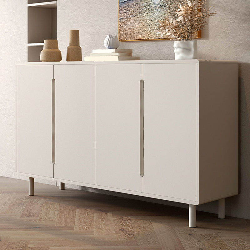 Modern White Dining Server Engineered Wood Sideboard with Adjustable Shelving Clearhalo 'buffet_sideboard' 'Buffets & Sideboards' 'furn' 'furn_buffet_sideboard' 'Furniture' 'Kitchen & Dining Furniture' 6329807