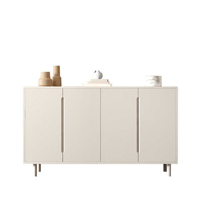 Modern White Dining Server Engineered Wood Sideboard with Adjustable Shelving 63"L x 14"W x 37"H Clearhalo 'buffet_sideboard' 'Buffets & Sideboards' 'furn' 'furn_buffet_sideboard' 'Furniture' 'Kitchen & Dining Furniture' 6329810