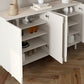 Modern White Dining Server Engineered Wood Sideboard with Adjustable Shelving Clearhalo 'buffet_sideboard' 'Buffets & Sideboards' 'furn' 'furn_buffet_sideboard' 'Furniture' 'Kitchen & Dining Furniture' 6329814