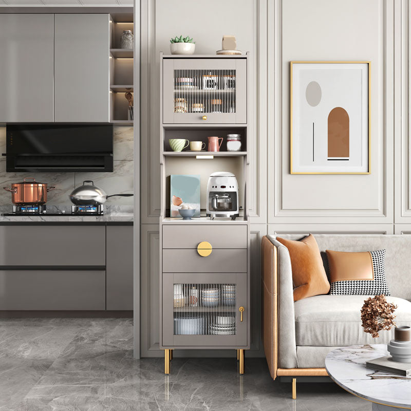 Moderno porte di vetro server 2 cassetti cassetti cabine sideboard con luci a LED