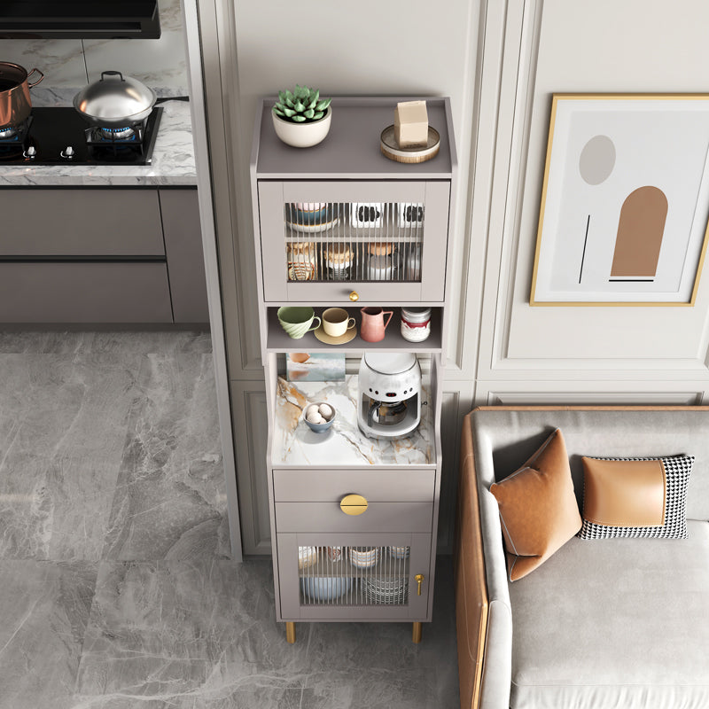 Moderno porte di vetro server 2 cassetti cassetti cabine sideboard con luci a LED