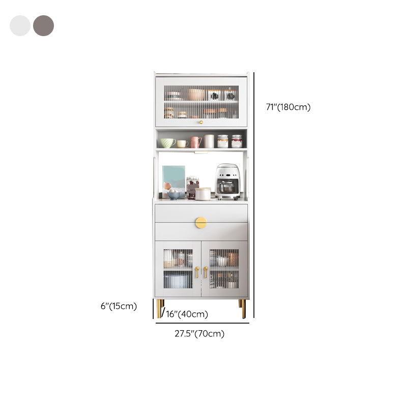 Moderno porte di vetro server 2 cassetti cassetti cabine sideboard con luci a LED
