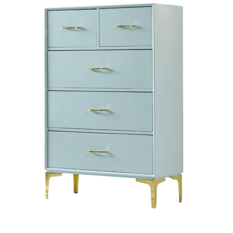 Glam Antique Finish Sideboard Engineered Wood Server with Drawers 31"L x 14"W x 47"H Blue Clearhalo 'buffet_sideboard' 'Buffets & Sideboards' 'furn' 'furn_buffet_sideboard' 'Furniture' 'Kitchen & Dining Furniture' 6329858