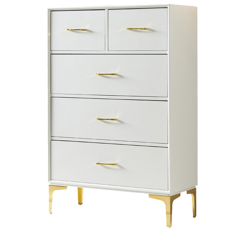 Glam Antique Finish Sideboard Engineered Wood Server with Drawers 31"L x 14"W x 47"H White Clearhalo 'buffet_sideboard' 'Buffets & Sideboards' 'furn' 'furn_buffet_sideboard' 'Furniture' 'Kitchen & Dining Furniture' 6329860