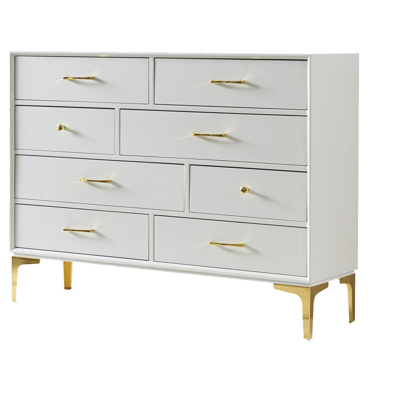 Glam Antique Finish Sideboard Engineered Wood Server with Drawers 47"L x 14"W x 35"H White Clearhalo 'buffet_sideboard' 'Buffets & Sideboards' 'furn' 'furn_buffet_sideboard' 'Furniture' 'Kitchen & Dining Furniture' 6329862