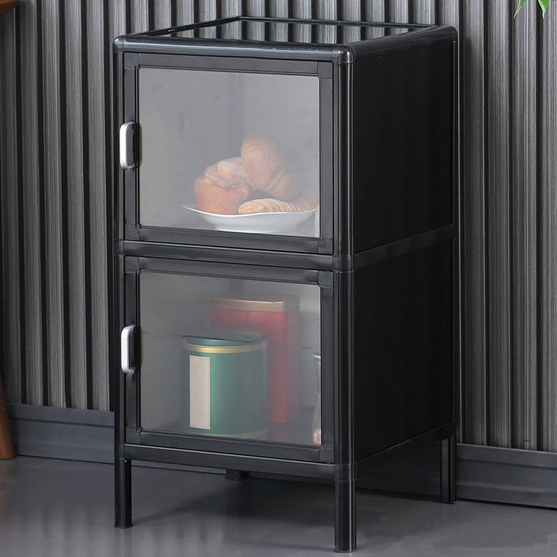 Mesa del aparador metálico espejo de Buffet negro moderno para sala de estar