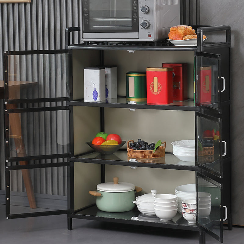 Mesa del aparador metálico espejo de Buffet negro moderno para sala de estar